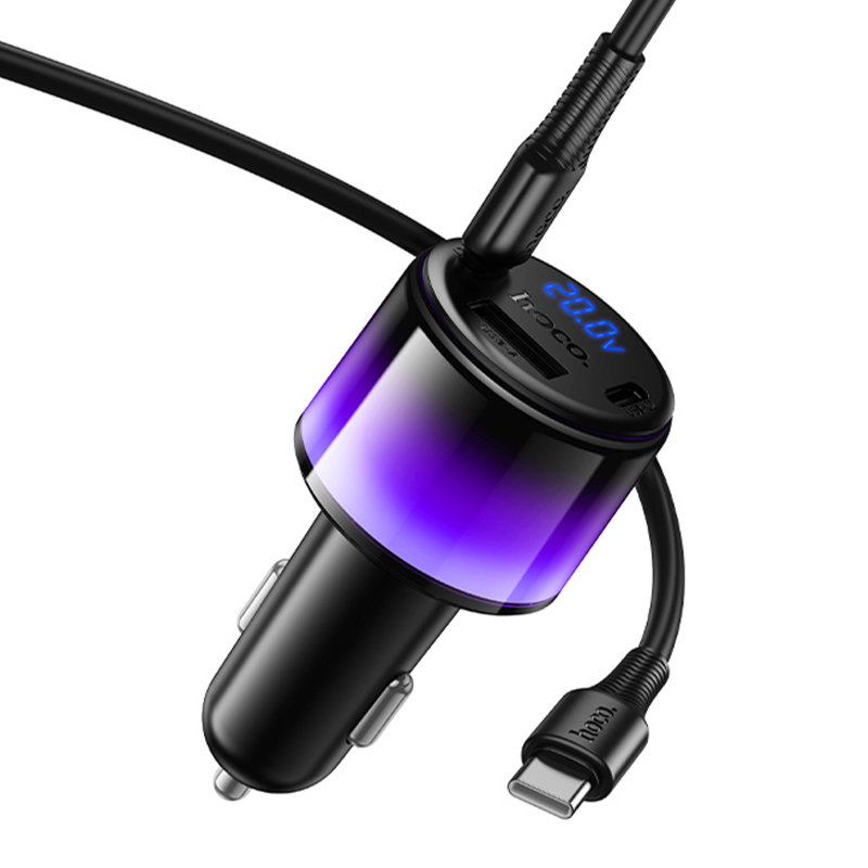 АЗУ Hoco Z69A Vivido PD37W+QC3.0 (1USB-A/2C) + кабель Type-C to Type-C на картинке №4