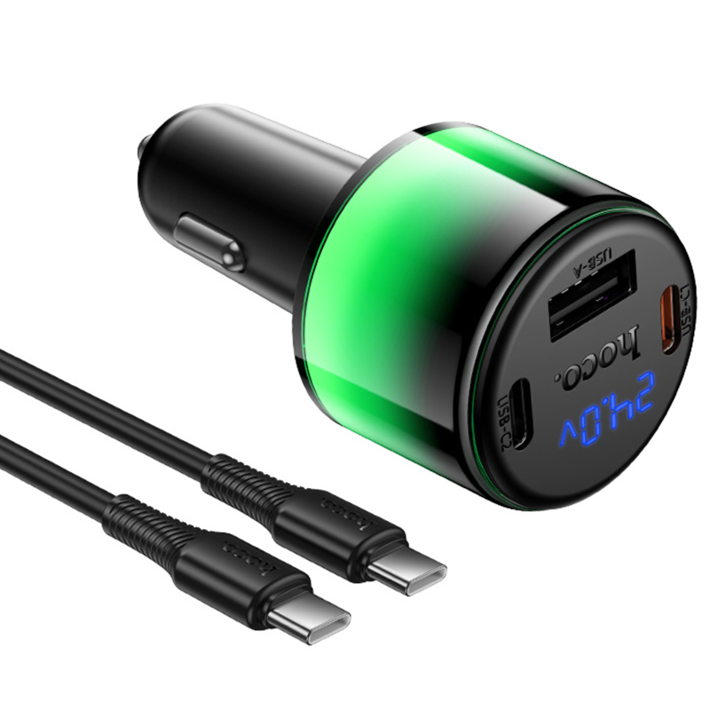 АЗУ Hoco Z69A Vivido PD37W+QC3.0 (1USB-A/2C) + кабель Type-C to Type-C на картинке №6