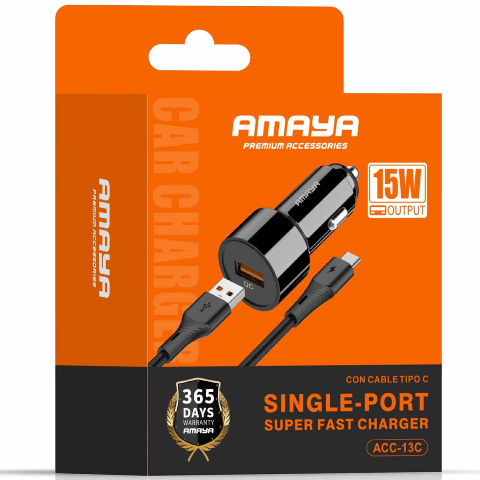 АЗУ Amaya ACC-13C QC3.0 20W (1USB-A) + кабель USB to Type-C, Black 1, купить оптом с доставкой