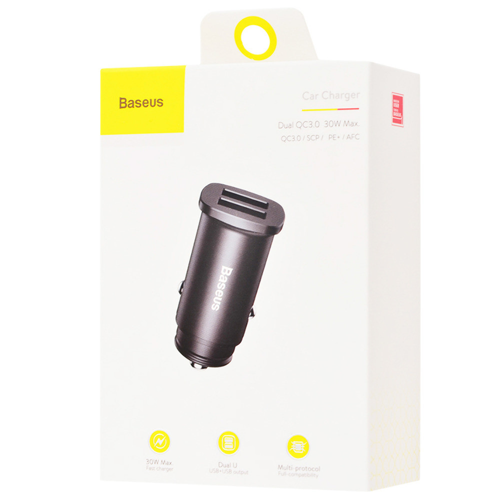 АЗП Baseus Square Metal QC3.0 30W (2USB-A) (CCALL-DS) на малюнкі №4