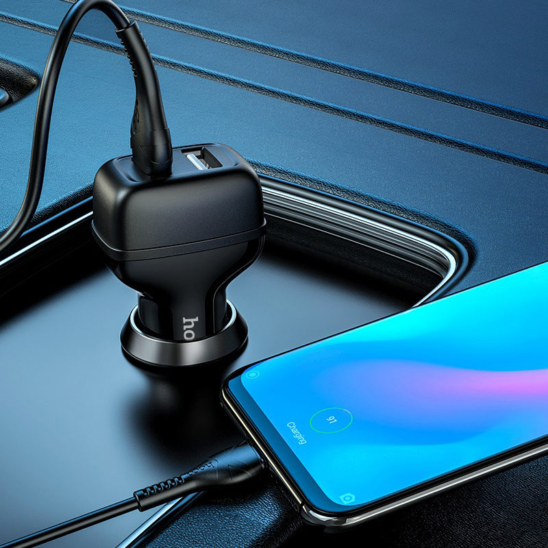 АЗП Hoco Z36 Leader 2.4A (2USB-A) + кабель USB to Type-C на малюнкі №7