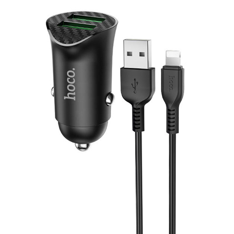 АЗП Hoco Z39 QC3.0 (2USB) + Lightning дивитися фото №1