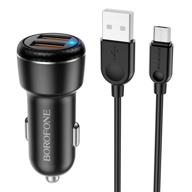 АЗУ Borofone BZ17 Core QC3.0 3A (2USB-A) + кабель USB to MicroUSB на картинке №1