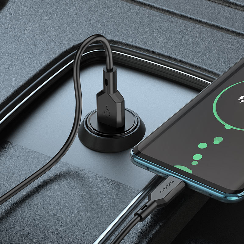 АЗП Borofone BZ18 QC3.0 (1USB-A) + кабель USB to Type-C на малюнкі №4