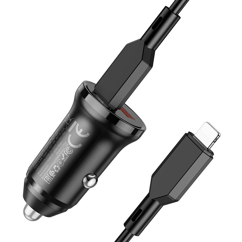 АЗП Borofone BZ18A PD20W+QC3.0 (1USB-A/1C) + кабель Type-C to Lightning на малюнкі №2