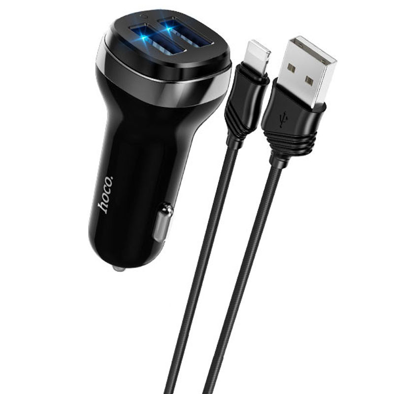 АЗП Hoco Z40 Superior 2.4A (2USB-A) + кабель USB to Lightning на малюнкі №2