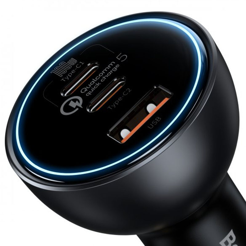 АЗП Baseus Qualcomm® QC5 Multi-Port 2xType-C+USB 160W (with cable Type-C to Type-C 100W (20V/5A) 1m) дивитися фото №2