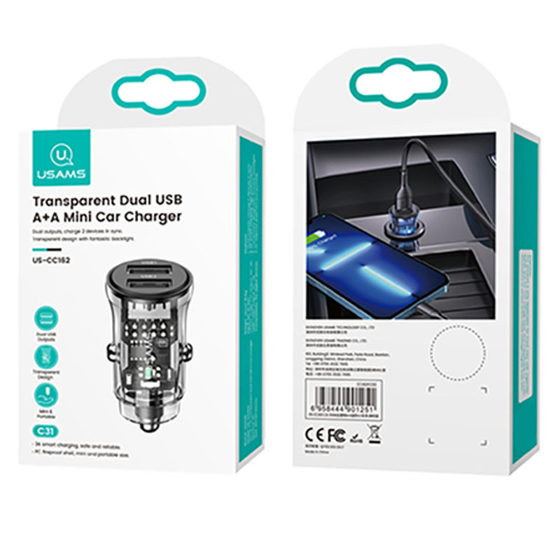 АЗП Usams US-CC162 C31 2 Ports A+A дивитися фото №6