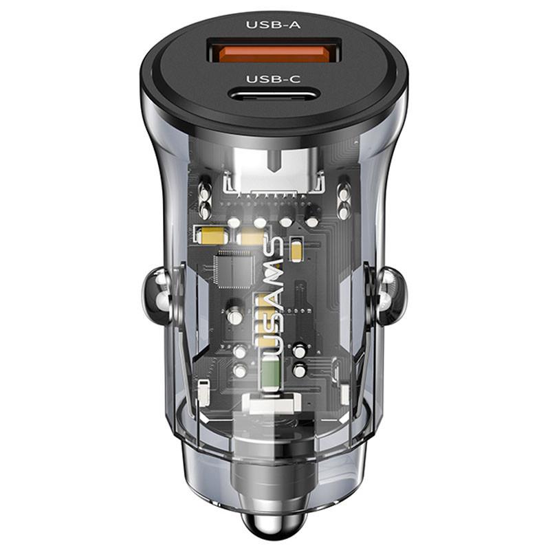 АЗП Usams US-CC164 C32 30W 2 Ports A+C Зображення №1 АЗП Usams US-CC164 C32 30W 2 Ports A+C дивитися фото №1