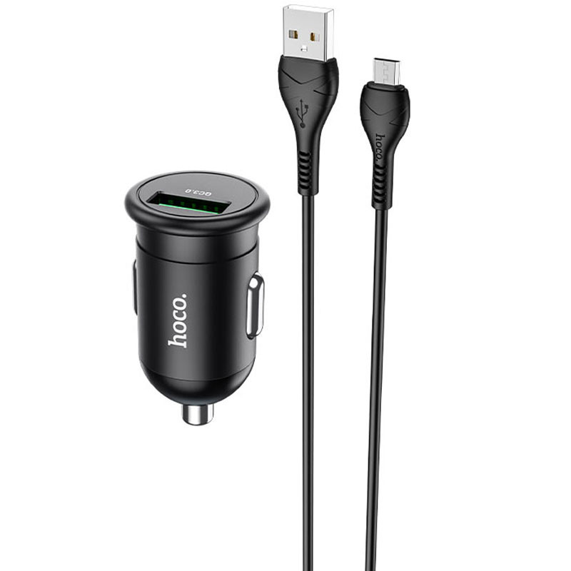 АЗУ Hoco Z43 Mighty QC3.0 18W (1USB-A) + кабель USB to MicroUSB на картинке №1