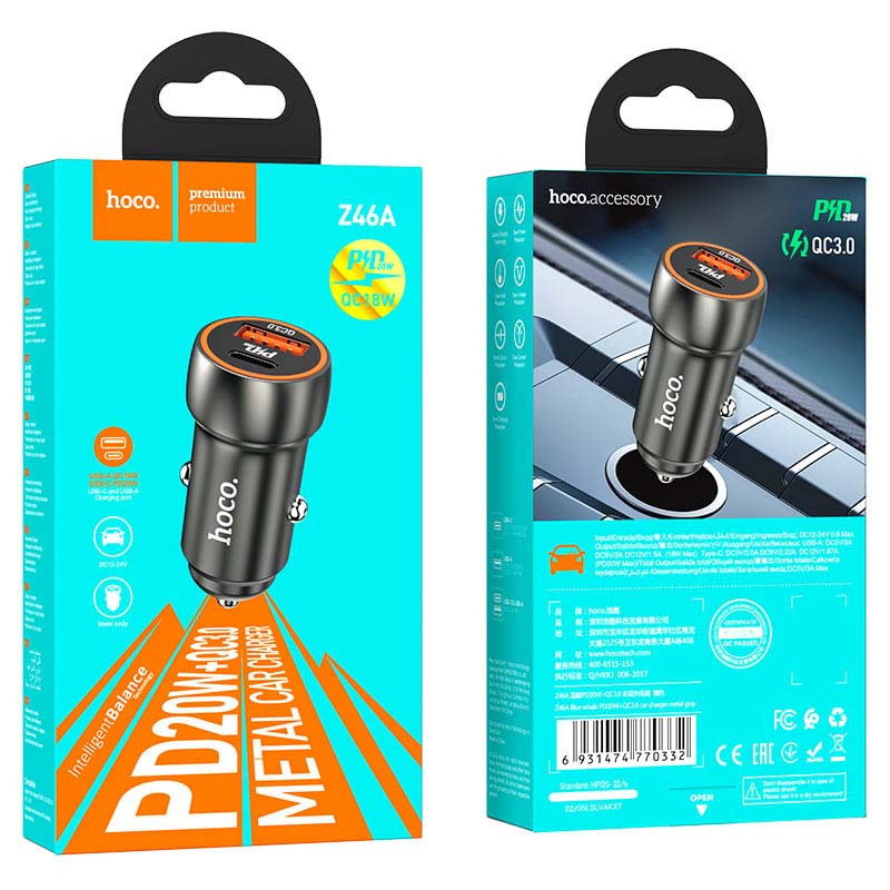 АЗП Hoco Z46A Blue whale PD 20W + QC3.0 дивитися фото №4