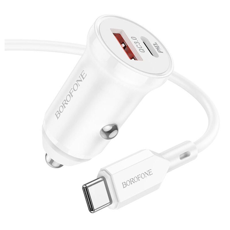 АЗП Borofone BZ18A PD20W+QC3.0 (1USB-A/1C) + кабель Type-C to Type-C на малюнкі №2