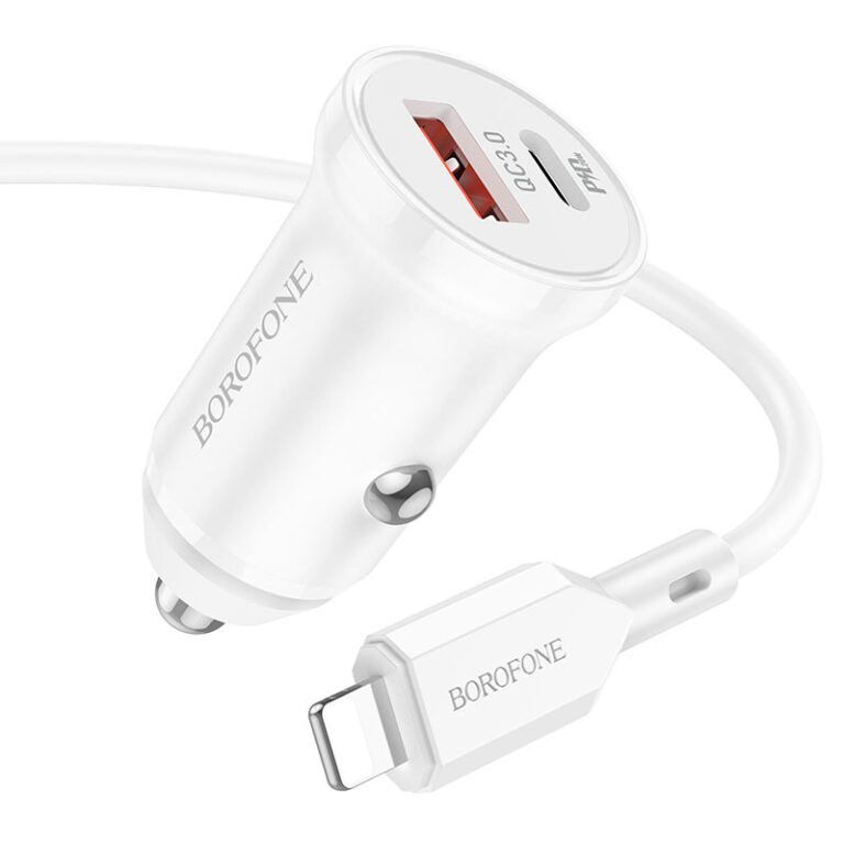 АЗП Borofone BZ18A PD20W+QC3.0 (1USB-A/1C) + кабель Type-C to Lightning на малюнкі №2