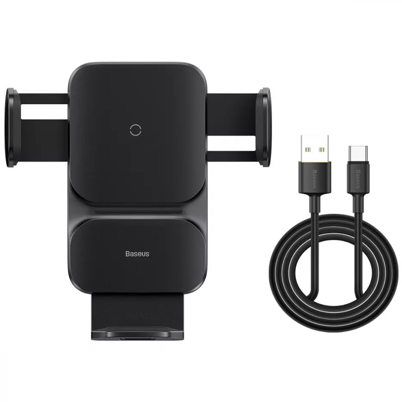 Автотримач з БЗП Baseus Wisdom Auto Alignment (QI 15W) (Air Outlet base) (CGZX000001), Black 6, купити оптом з доставкою