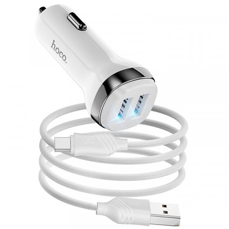 АЗП Hoco Z40 (2USB 2.4A) + Type-C дивитися фото №1