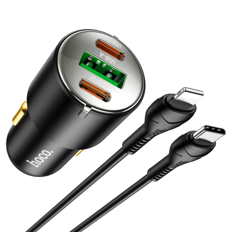 АЗП Hoco NZ6 PD45W (2Type-C/1USB) + Type-C to Lightning дивитися фото №5