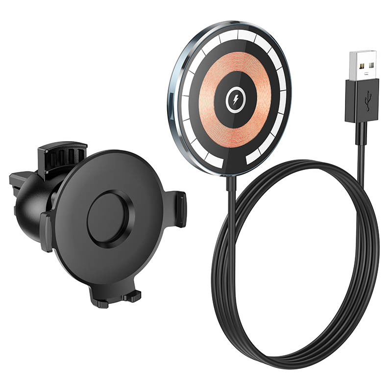 Автодержатель с БЗУ Hoco CW42 магнитный на картинке №2