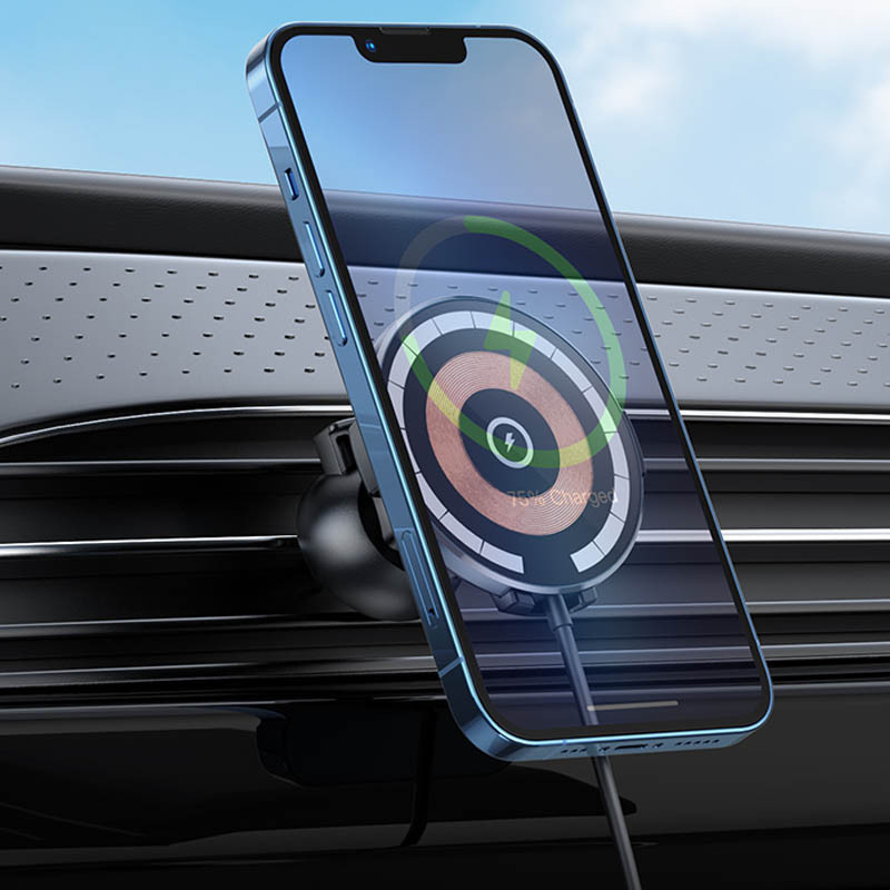 Автодержатель с БЗУ Hoco CW42 магнитный на картинке №5