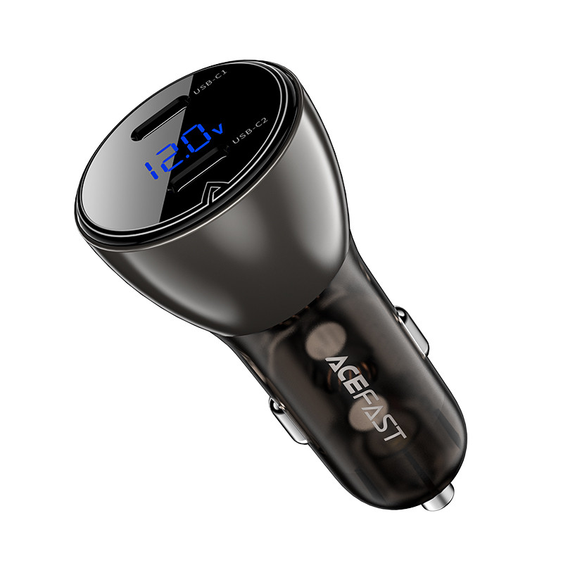 АЗП Acefast B10 metal car charger with digital display 60W (1USB-A/1C) на малюнкі №3