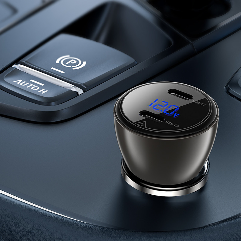 АЗП Acefast B10 metal car charger with digital display 60W (1USB-A/1C) на малюнкі №4