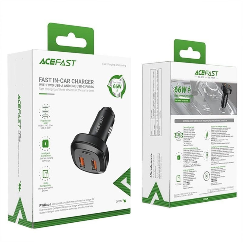 АЗП Acefast B9 three port metal car charger 66W (2USB-A/1C) на малюнкі №6