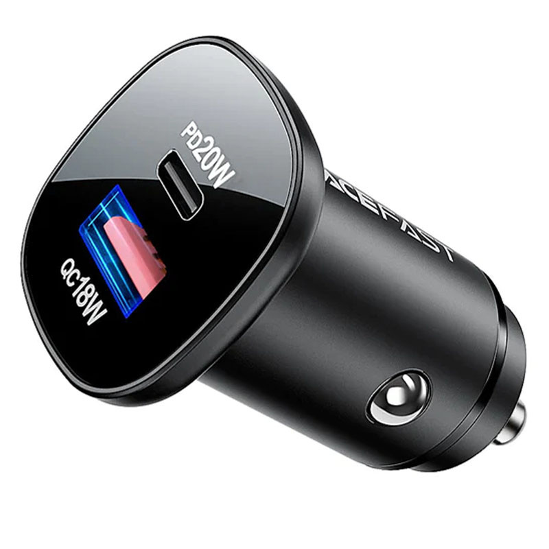 АЗП Acefast B1 mini dual-port metal car charger 38W (1USB-A/1C) на малюнкі №1