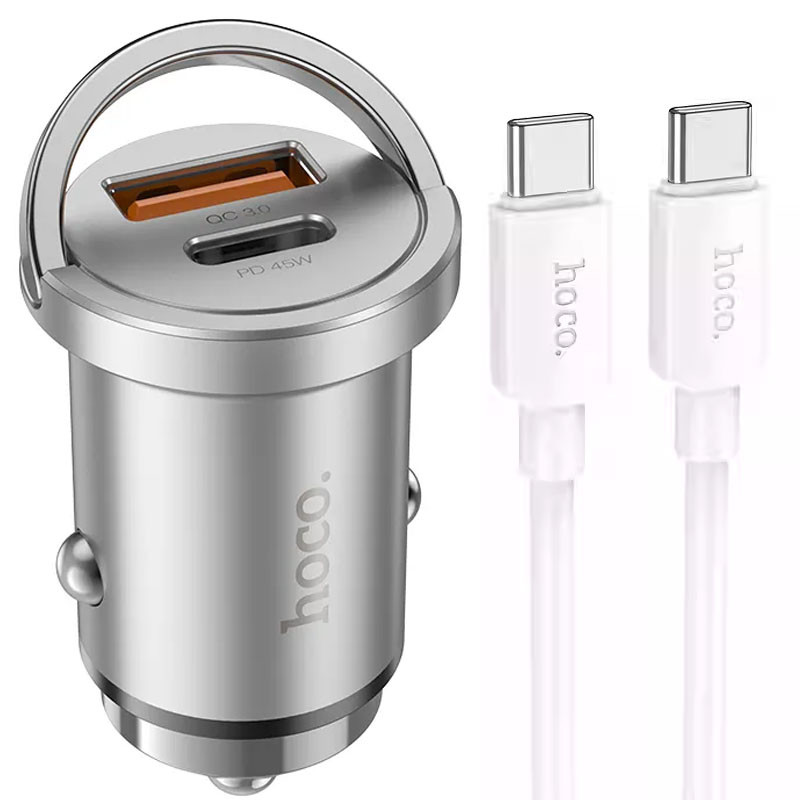 АЗП Hoco NZ10 Handy PD45W+QC3.0 + Type-C to Type-C дивитися фото №1