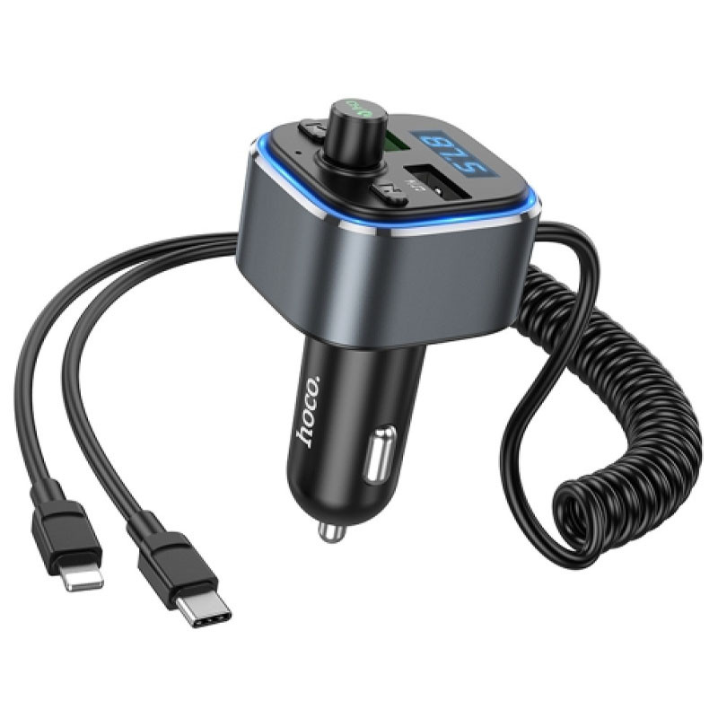 АЗУ FM модулятор Hoco E74 Energy QC3.0 2in1 with cable смотреть фото №1