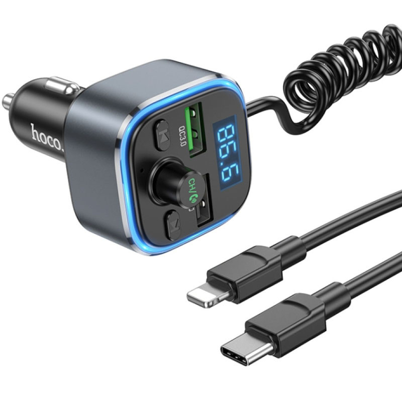 АЗУ FM модулятор Hoco E74 Energy QC3.0 2in1 with cable смотреть фото №4