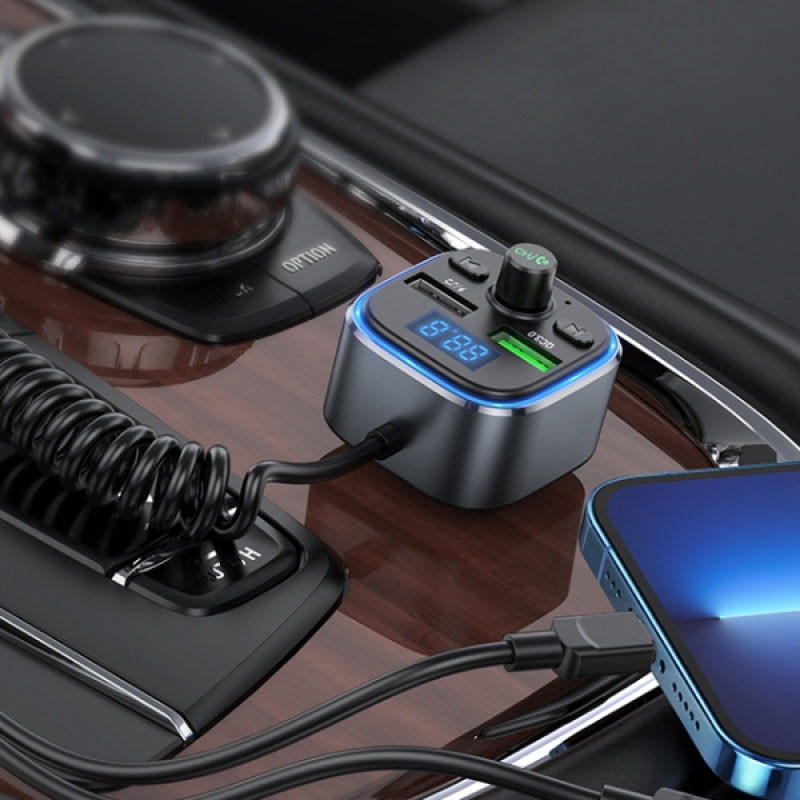 АЗУ FM модулятор Hoco E74 Energy QC3.0 2in1 with cable смотреть фото №5