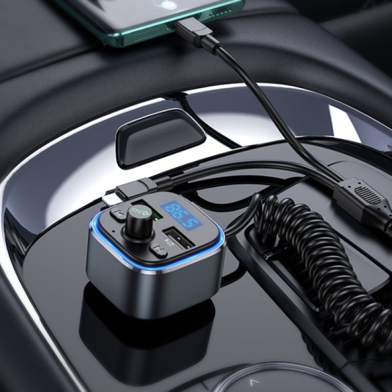 АЗУ FM модулятор Hoco E74 Energy QC3.0 2in1 with cable смотреть фото №7