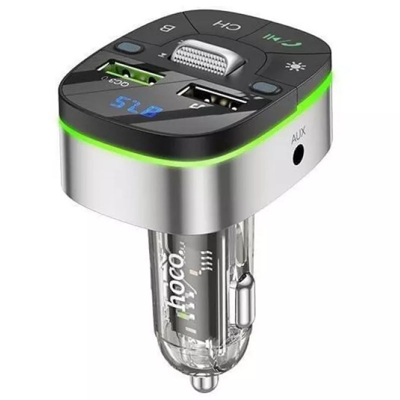 АЗУ FM модулятор Hoco E71 Crystal transparent QC3.0 смотреть фото №1