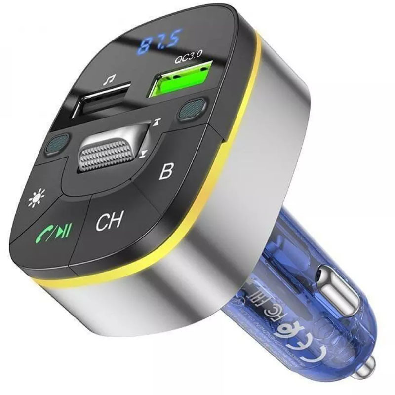 АЗУ FM модулятор Hoco E71 Crystal transparent QC3.0 смотреть фото №2