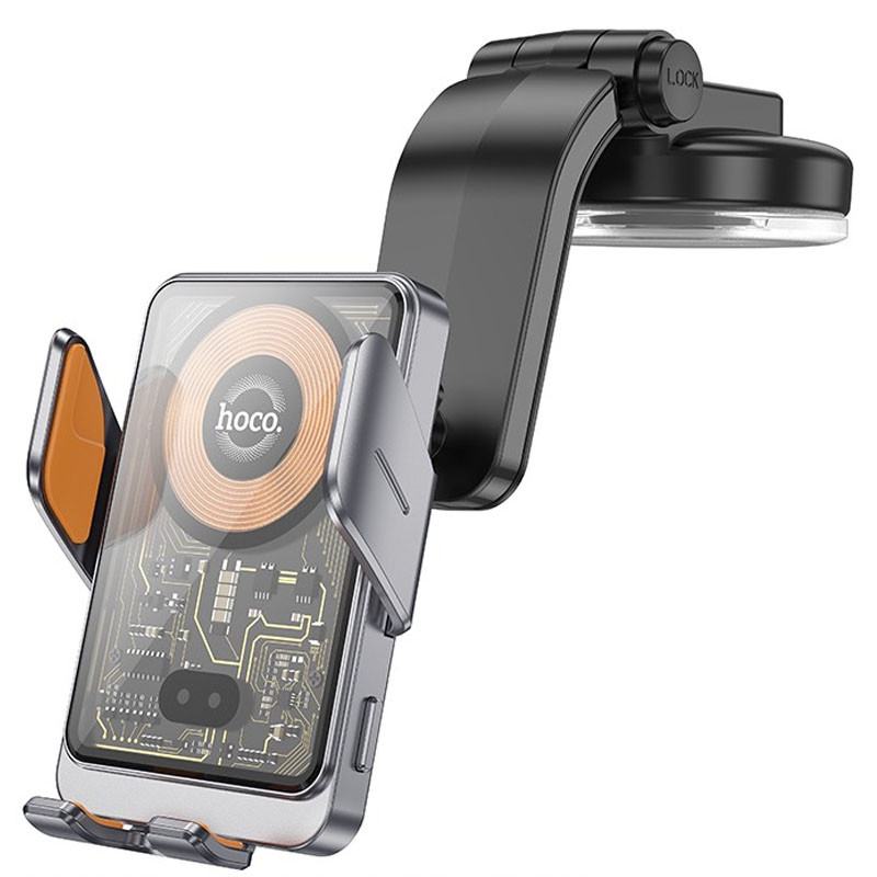 Автодержатель с БЗУ Hoco HW8 Transparent Discovery Edition (center console) смотреть фото №1