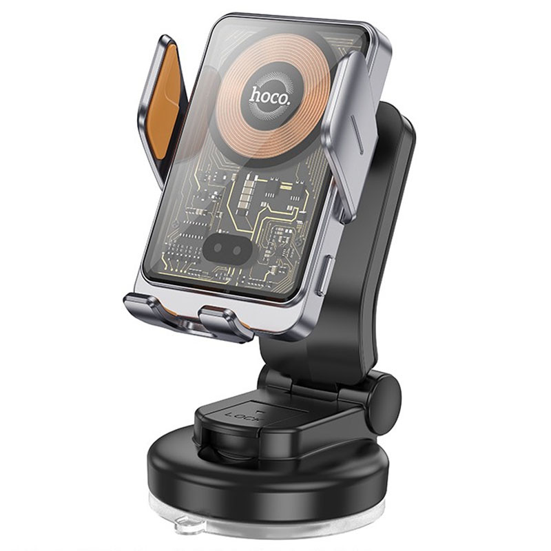 Автодержатель с БЗУ Hoco HW8 Transparent Discovery Edition (center console) смотреть фото №2
