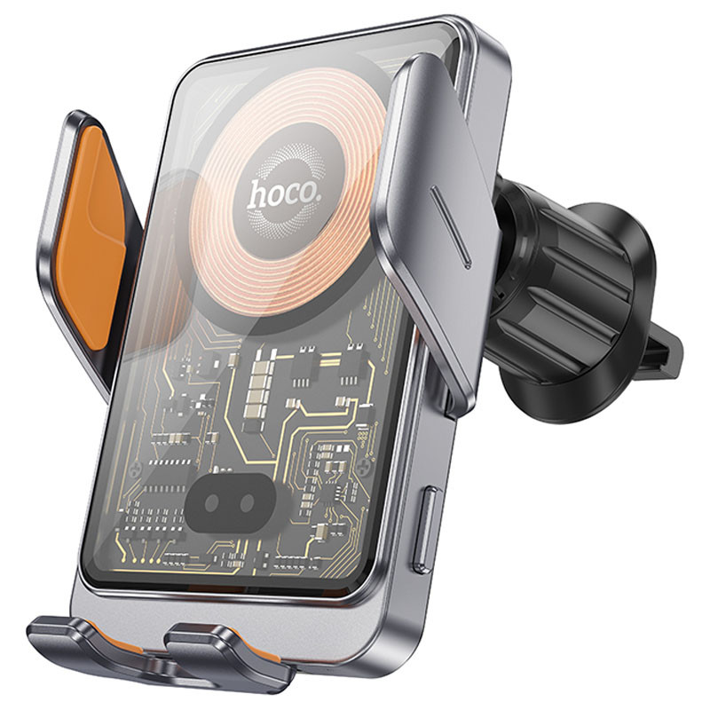 Автотримач з БЗП Hoco HW7 Transparent Discovery Edition (air outlet), купити оптом з доставкою