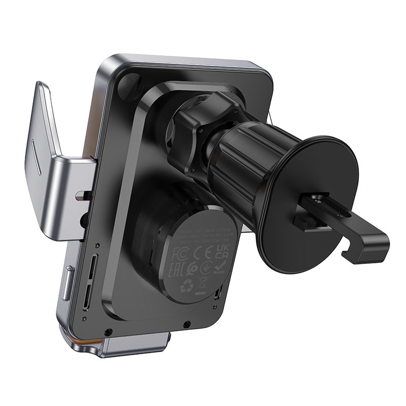 Автотримач з БЗП Hoco HW7 Transparent Discovery Edition (air outlet) дивитися фото №5