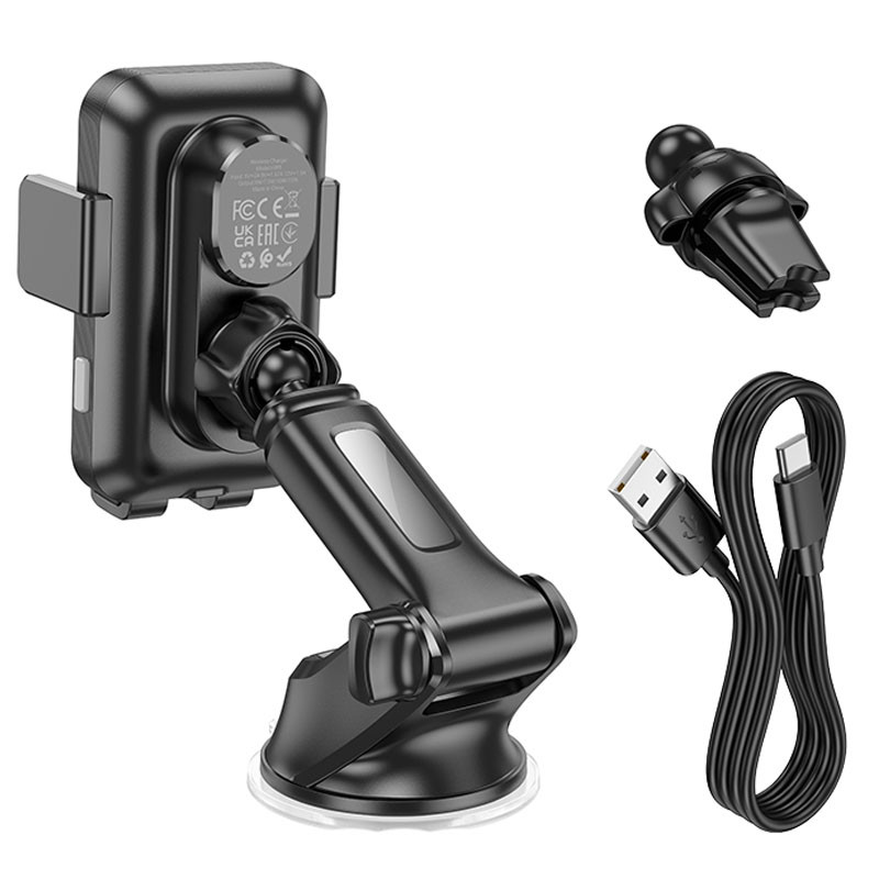 Автодержатель с БЗУ Hoco HW9 Climber смотреть фото №5