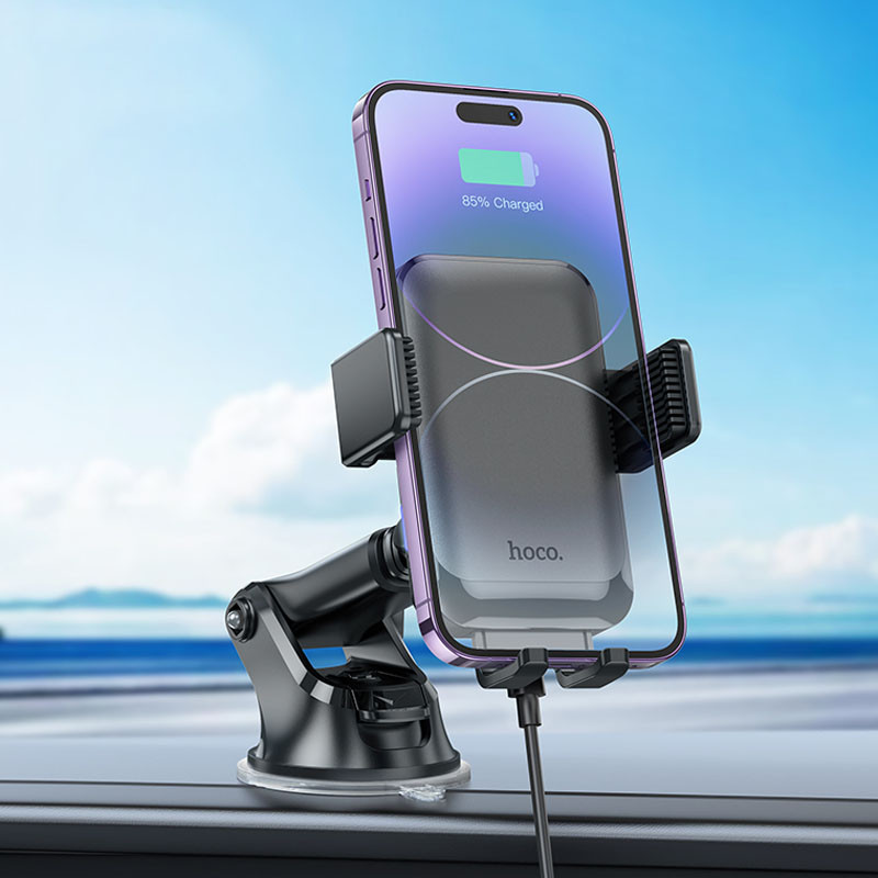 Автодержатель с БЗУ Hoco HW9 Climber смотреть фото №7