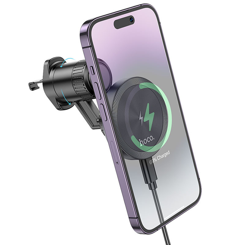 Автодержатель с БЗУ Hoco HW6 Vision metal magnetic (air outlet) Фотография №2 Автодержатель с БЗУ Hoco HW6 Vision metal magnetic (air outlet) смотреть фото №2