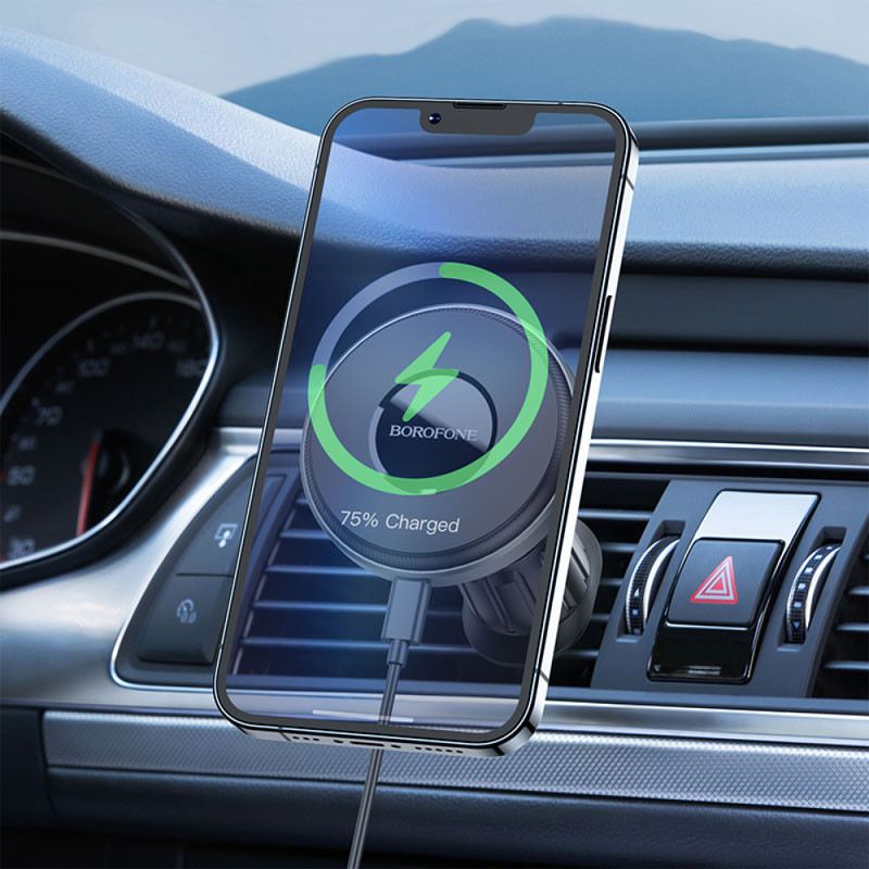Автодержатель с БЗУ Borofone BH202 Seaside magnetic на картинке №8