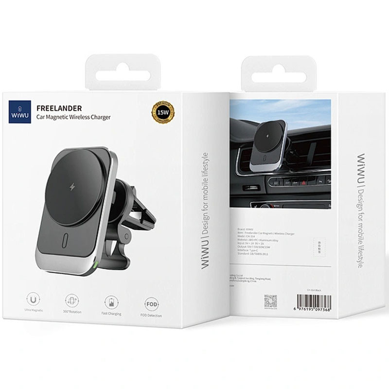 Автодержатель с БЗУ WIWU CH-314 смотреть фото №5