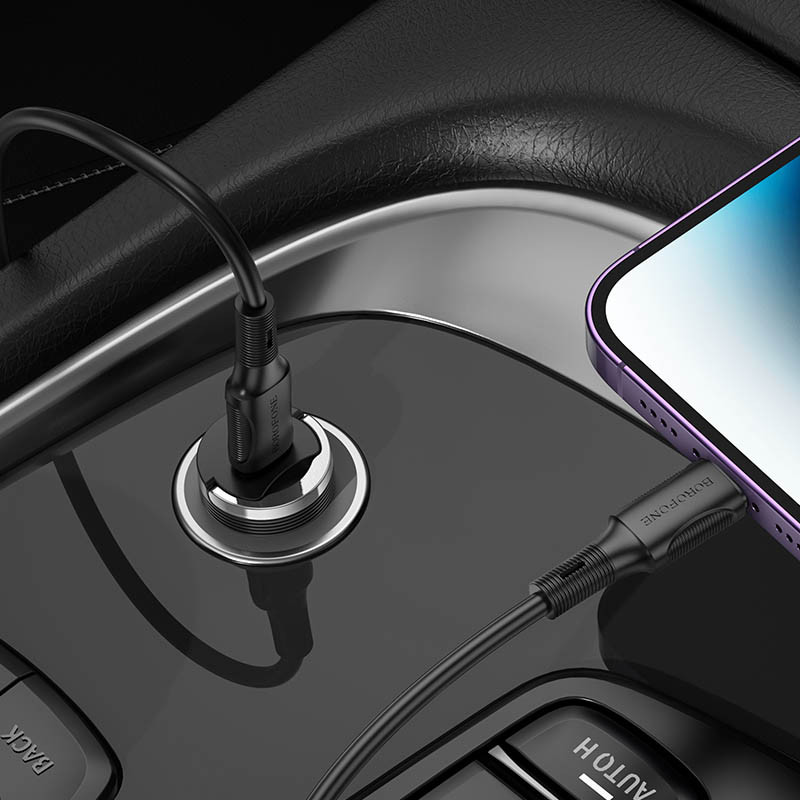 АЗП Borofone BZ29 Ray PD30W (1USB-C) + кабель Type-C to Lightning на малюнкі №5