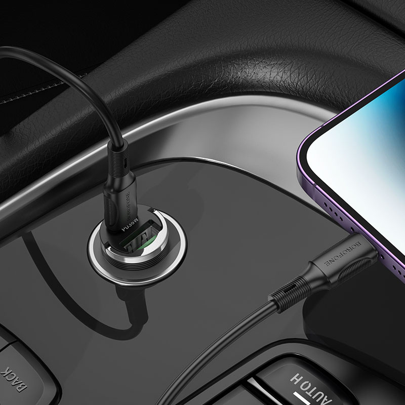 АЗП Borofone BZ29A Talented PD36W+QC3.0 (1USB-A/1C) + кабель Type-C to Lightning на малюнкі №5