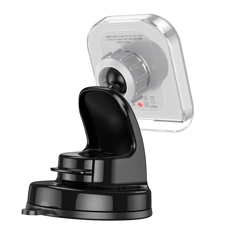 Автодержатель с БЗУ Hoco HW18 Crystal (center console) на картинке №2