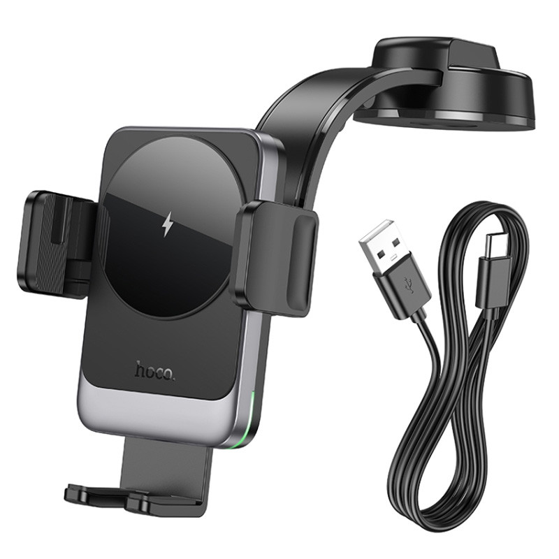 Автодержатель с БЗУ Hoco HW14 Speed (center console) смотреть фото №4