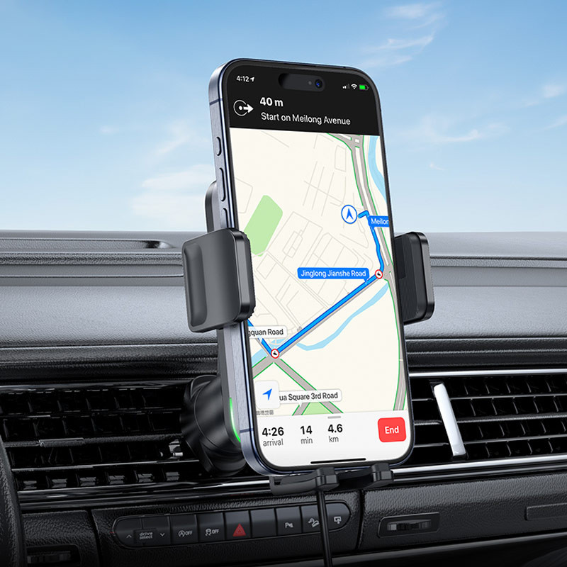 Автодержатель с БЗУ Hoco HW13 Speed (air outlet) смотреть фото №7