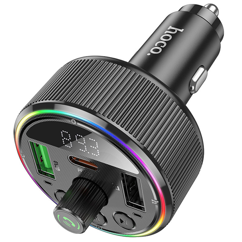 АЗУ FM модулятор Hoco E82 Guerrero PD30W+QC3.0 (2USB-A/1C) на картинке №4