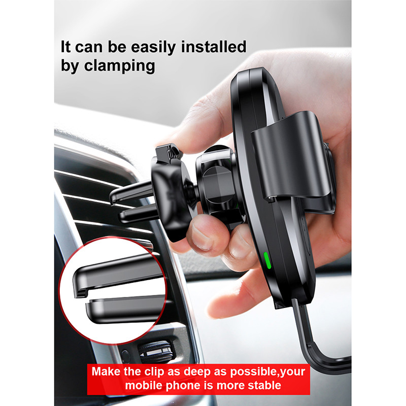 Автодержатель с БЗУ Baseus Gravity Wireless Air Vent (WXYL) на картинке №4