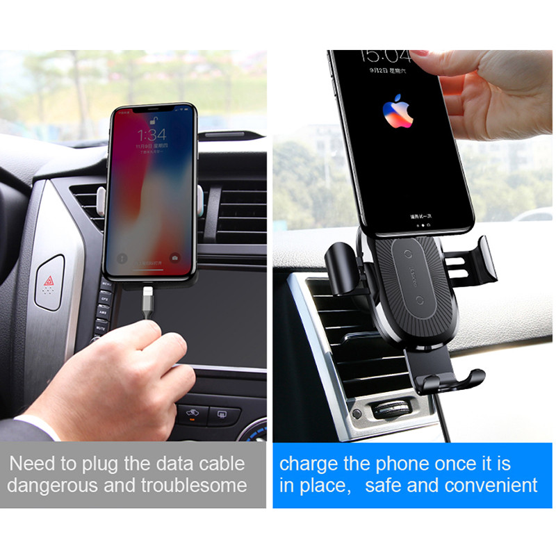 Автодержатель с БЗУ Baseus Gravity Wireless Air Vent (WXYL) на картинке №8